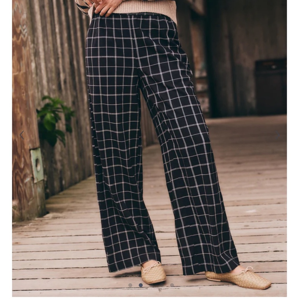 Marine Layer Allison Pants Pants Size Medium in Black/White Check